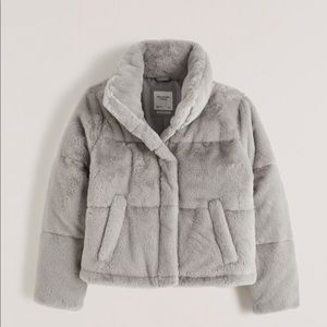 A&F Faux Fur Mini Puffer